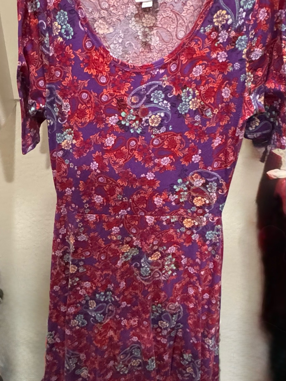 Floral Paisley Purple Scoop-Neck Women’s maxi dress
